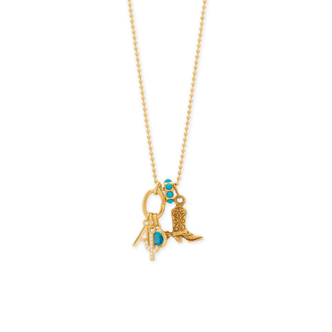 14 Karat Gold Plated Polished Letter Initial Charm Series (A-Z)