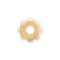 14 Karat Gold Plated White Jade Wheel Bead Charm
