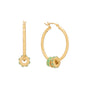 14 Karat Gold Plated Green Aventurine Wheel Bead Charm
