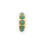 14 Karat Gold Plated Green Aventurine Wheel Bead Charm