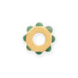 14 Karat Gold Plated Green Aventurine Wheel Bead Charm