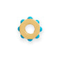 14 Karat Gold Plated Imitation Turquoise Wheel Bead Charm