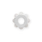 Rhodium Plated White Jade Wheel Bead Charm
