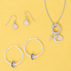 Dainty Rhodium Plated CZ Northern Star Charm