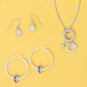 Dainty Rhodium Plated CZ Northern Star Charm