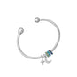 Dainty Rhodium Plated CZ Northern Star Charm