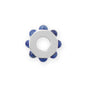 Rhodium Plated Lapis Wheel Bead Charm