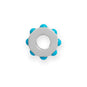 Rhodium Plated Imitation Turquoise Wheel Bead Charm