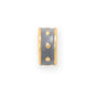 14 Karat Gold Plated Grey Enamel Inlay Dotted Wheel Bead Charm