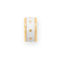 14 Karat Gold Plated White Enamel Inlay Dotted Wheel Bead Charm