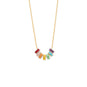 14 Karat Gold Plated Pink Enamel Inlay Dotted Wheel Bead Charm