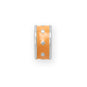 Rhodium Plated Orange Enamel Inlay Dotted Wheel Bead Charm