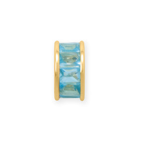 14 Karat Gold Plated CZ Birthstone Wheel Bead Charms (January-December)