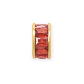 14 Karat Gold Plated CZ Birthstone Wheel Bead Charms (January-December)