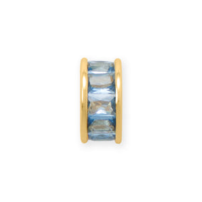 14 Karat Gold Plated CZ Birthstone Wheel Bead Charms (January-December)