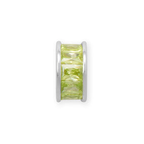 Rhodium Plated CZ Birthstone Wheel Bead Charms (January-December)