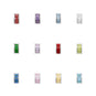 Rhodium Plated CZ Birthstone Wheel Bead Charms (January-December)