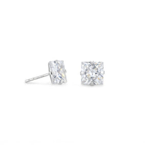 6mm Square CZ Stud Earrings