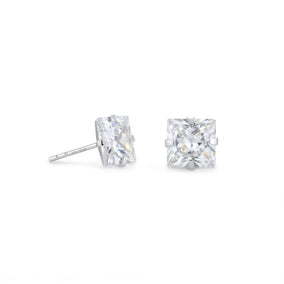 7mm CZ Square Earrings