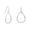 Rhodium Plated CZ Pear Drop Earrings