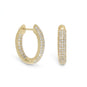 14 Karat Gold Plated CZ In/Out Hoop Earrings