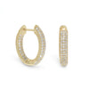 14 Karat Gold Plated CZ In/Out Hoop Earrings