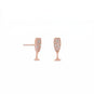 14 Karat Rose Gold Plated CZ Champagne Glass Stud Earrings