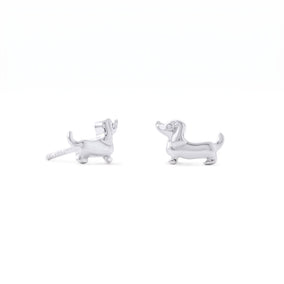 Cute Shiny Dachshund Stud Earrings