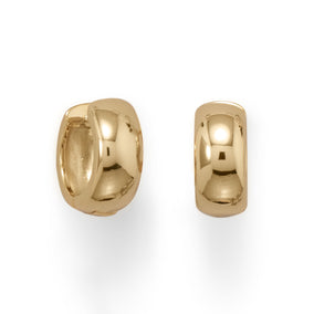 14 Karat Gold Plated Wide Huggie Hoop Earrings