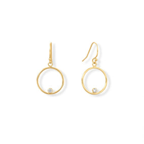 14/20 Gold Filled 15mm Circle with CZ Earrings
