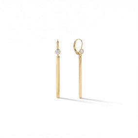 14/20 Gold Filled Bar Drop with CZ Earrings
