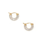 14 Karat Gold Plated Baguette CZ Click Hoop Earrings