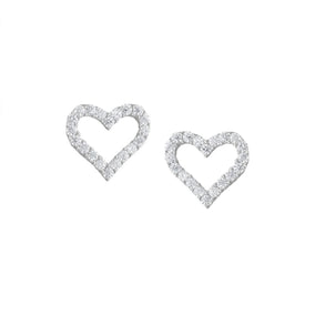 CZ Heart Outline Earrings