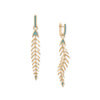 14 Karat Gold Plated Synthetic Turquoise Fishbone Hoop Earrings