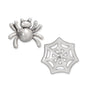 Oxidized Spider and Web Stud Earrings