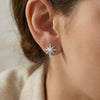 Polished Synthetic Opal and CZ Northern Star Stud Earrings