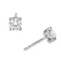 Rhodium Plated Solitaire Lab Grown Diamond Stud Earrings