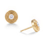 14 Karat Gold Plated Concentric Circle Lab Grown Diamond Earrings