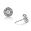 Rhodium Plated Concentric Circle Lab Grown Diamond Earrings