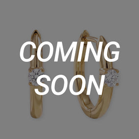 14 Karat Gold Plated Solitaire Lab Grown Diamond Hoop Earrings