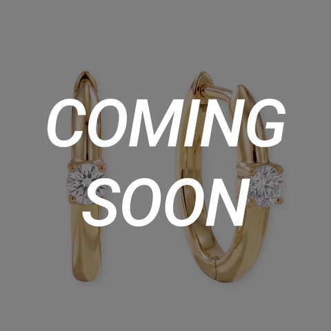 14 Karat Gold Plated Solitaire Lab Grown Diamond Hoop Earrings
