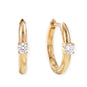 14 Karat Gold Plated Solitaire Lab Grown Diamond Hoop Earrings