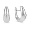 Rhodium Plated Dome Lab Grown Diamond Hoop Earrings