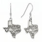 Oxidized Texas State Charm Drop Earrings