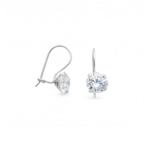 8mm Solitaire CZ Wire Earrings