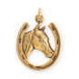 Silver or Gold Horse in Horseshoe Charm