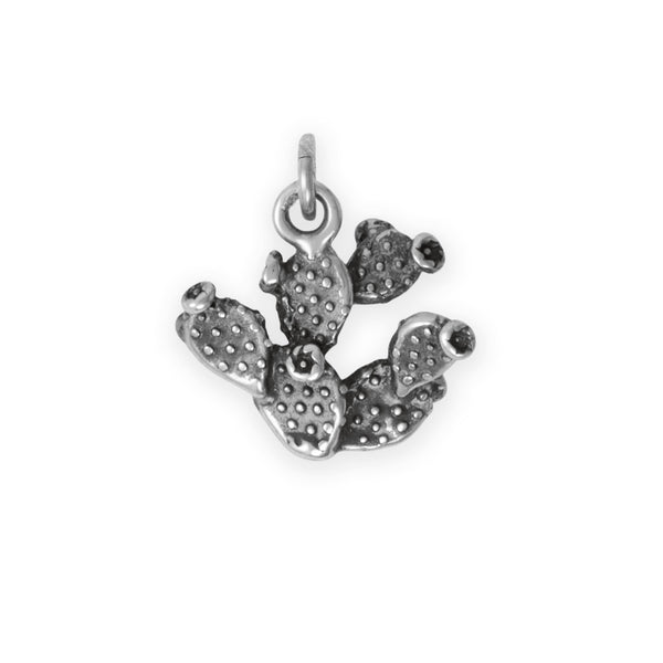 Silver or Gold 3D Prickly Pear Cactus Charm - Wholesale Silver