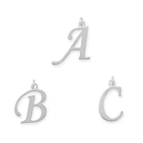 Large Polished Letter Initial Pendant Series (A-Z)