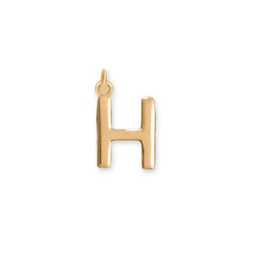 14 Karat Gold Plated Polished Letter Initial Charm Series (A-Z)