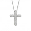 Rhodium Plated Ornate CZ Cross Slide